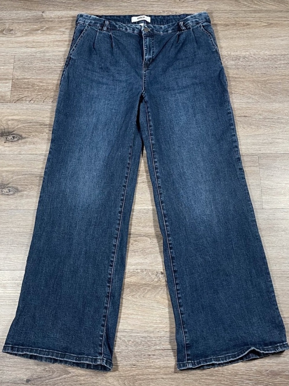 Mica Women's Jeans Wide Leg Trouser Denim Casual Size 32‎ Blue